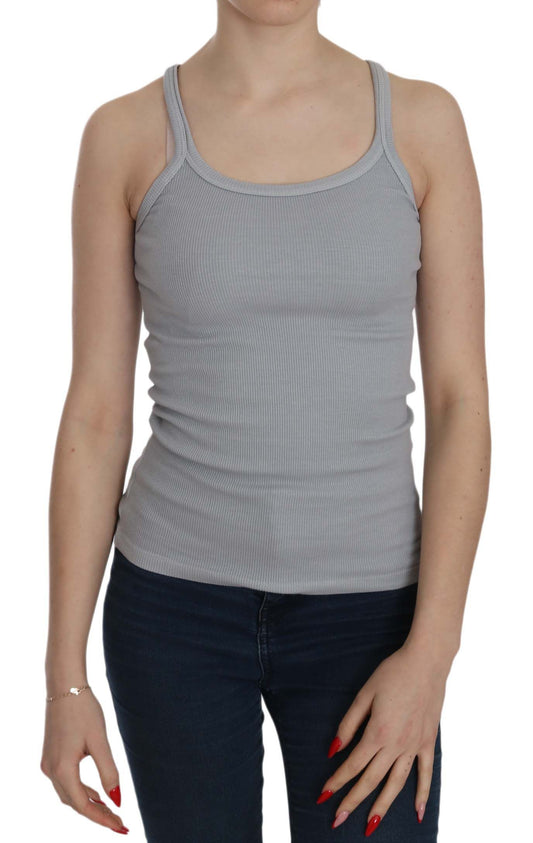 PINK MEMORIES Light Grey Sleeveless Spaghetti Strap Blouse $254.00 PINK MEMORIES Luzworld
