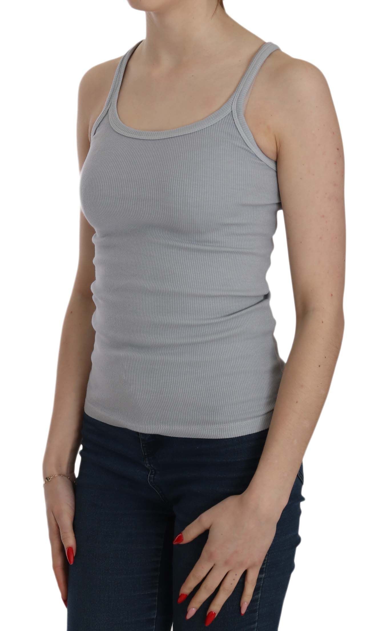 PINK MEMORIES Light Grey Sleeveless Spaghetti Strap Blouse $254.00 PINK MEMORIES Luzworld