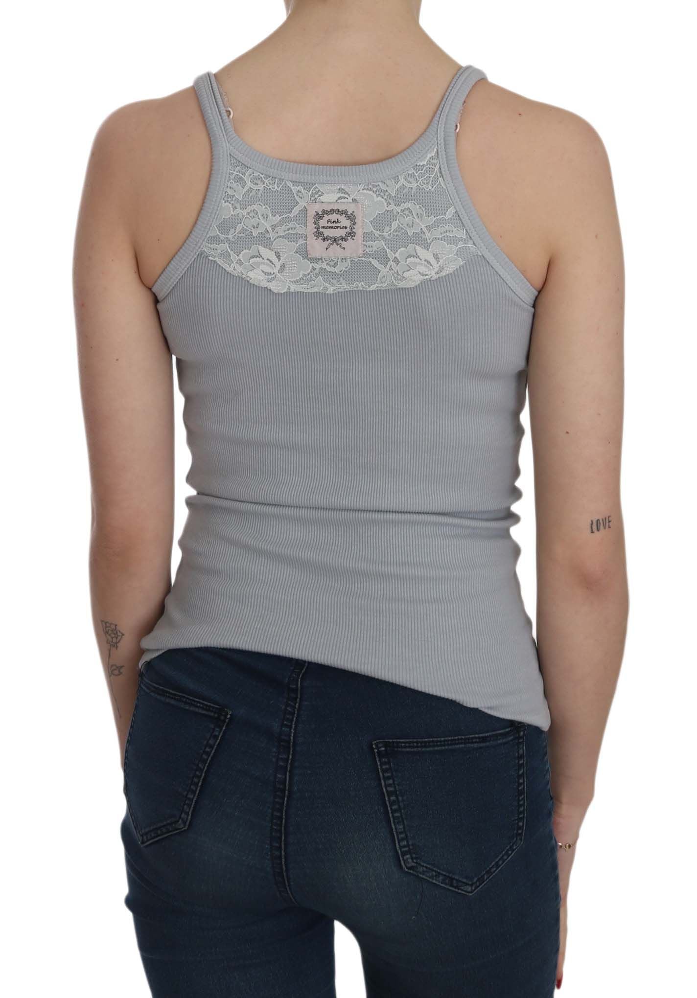 PINK MEMORIES Light Grey Sleeveless Spaghetti Strap Blouse $254.00 PINK MEMORIES Luzworld