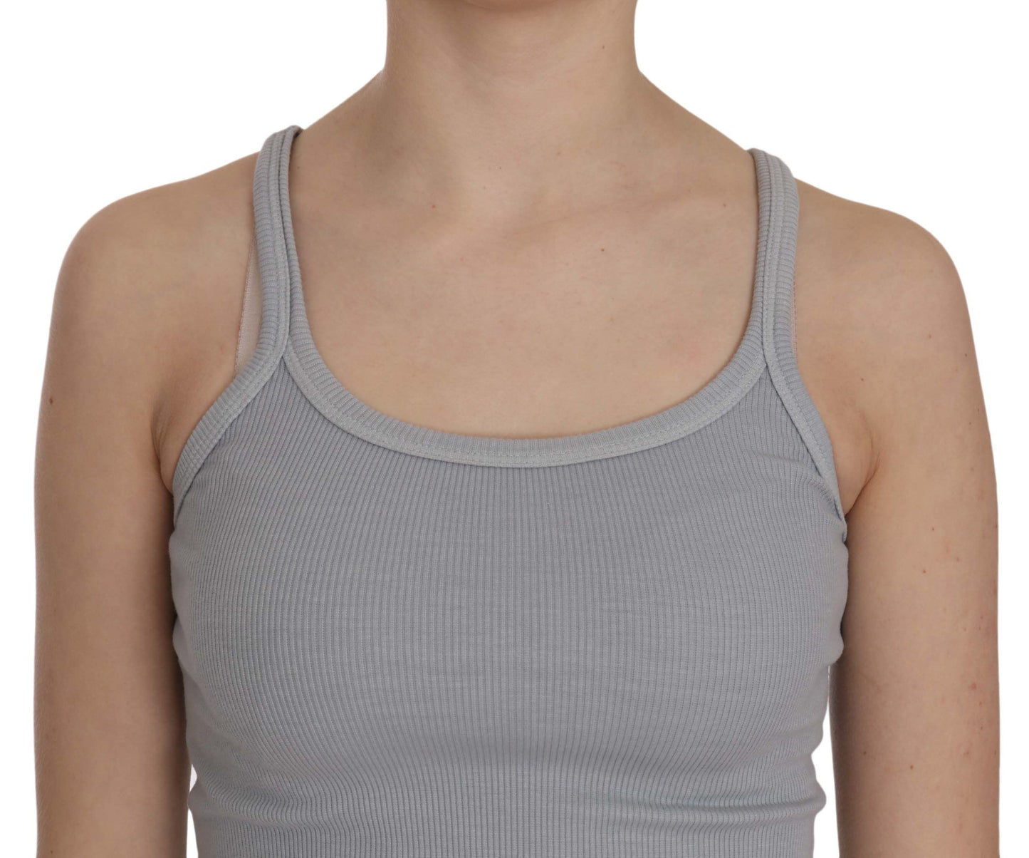PINK MEMORIES Light Grey Sleeveless Spaghetti Strap Blouse $254.00 PINK MEMORIES Luzworld