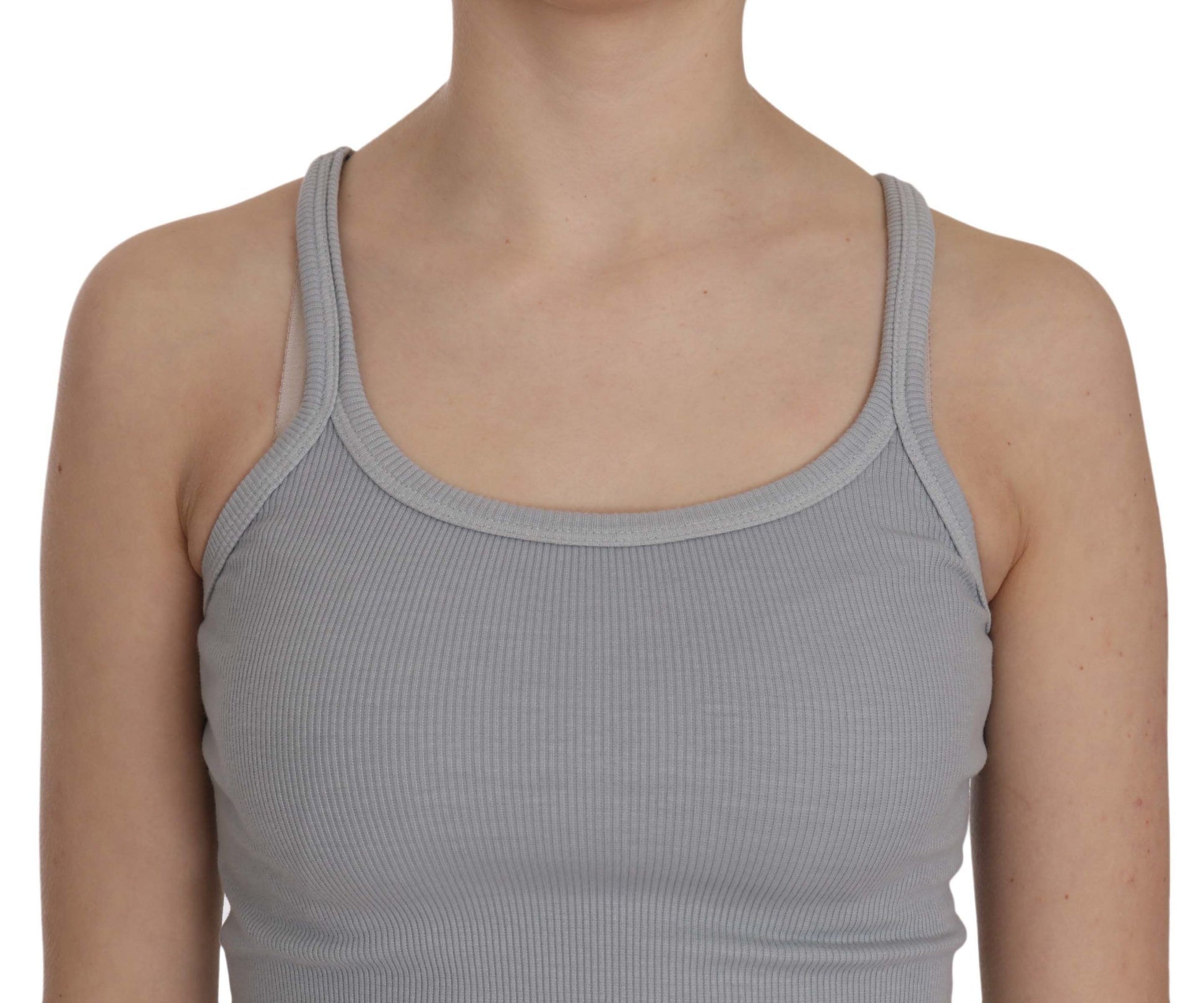 PINK MEMORIES Light Grey Sleeveless Spaghetti Strap Blouse $254.00 PINK MEMORIES Luzworld