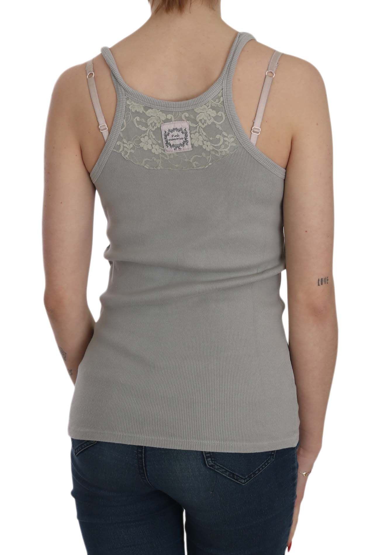 PINK MEMORIES Grey Sleeveless Spaghetti Strap Shirt $254.00 PINK MEMORIES Luzworld