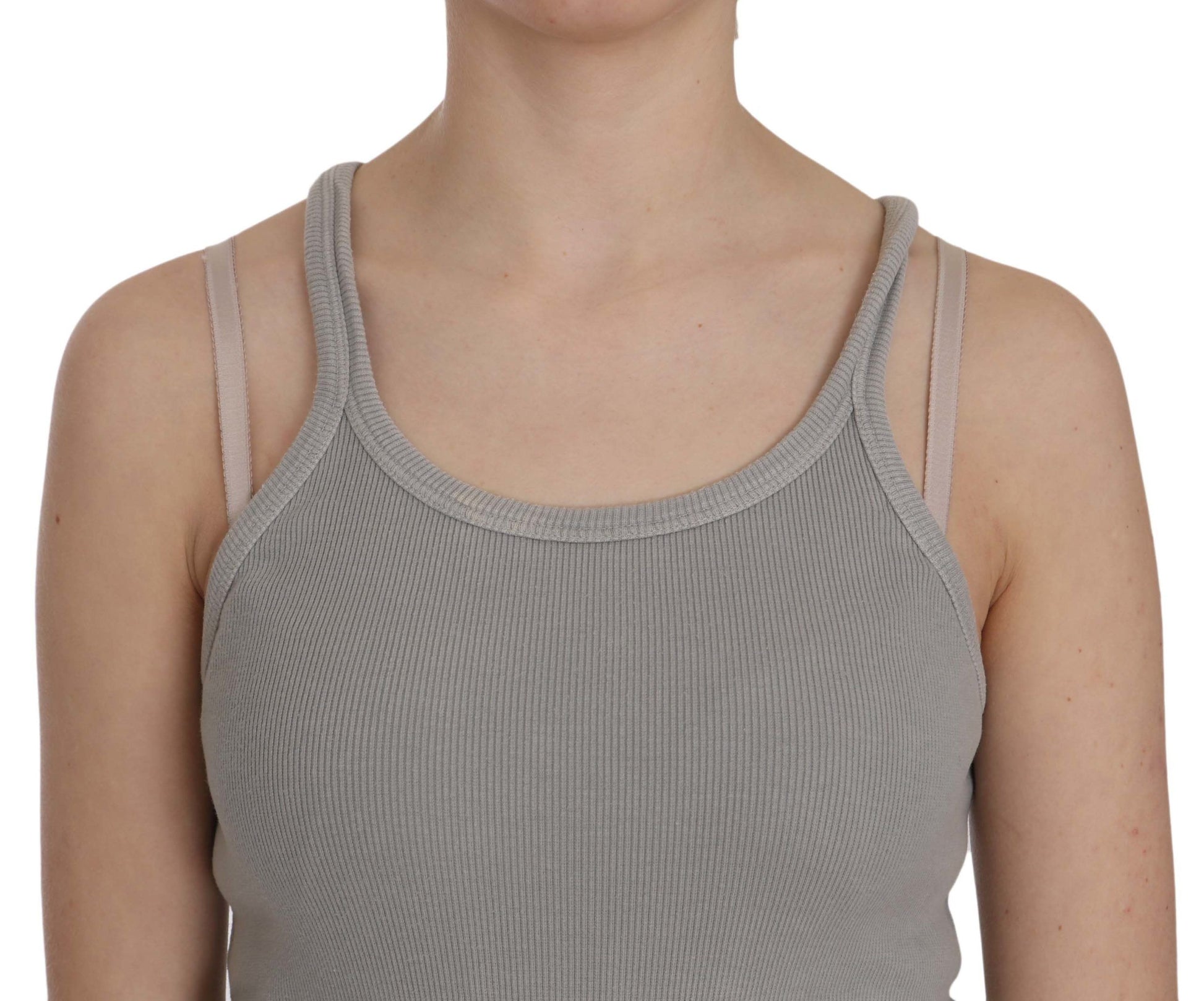 PINK MEMORIES Grey Sleeveless Spaghetti Strap Shirt $254.00 PINK MEMORIES Luzworld