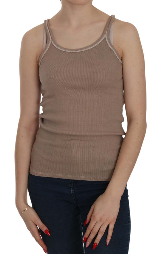 PINK MEMORIES Brown Sleeveless Spaghetti Strap Tank Blouse $254.00 PINK MEMORIES Luzworld