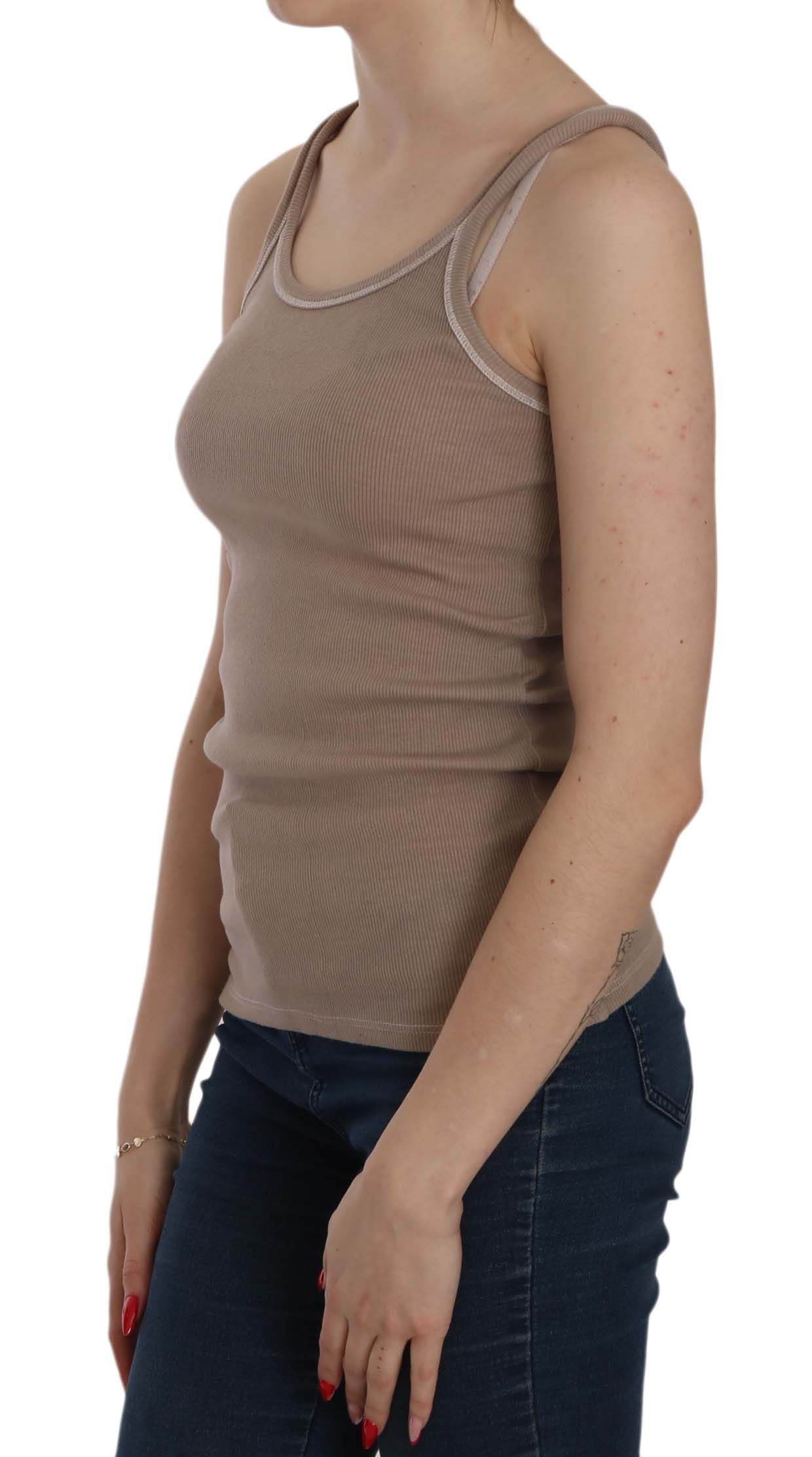 PINK MEMORIES Brown Sleeveless Spaghetti Strap Tank Blouse $254.00 PINK MEMORIES Luzworld