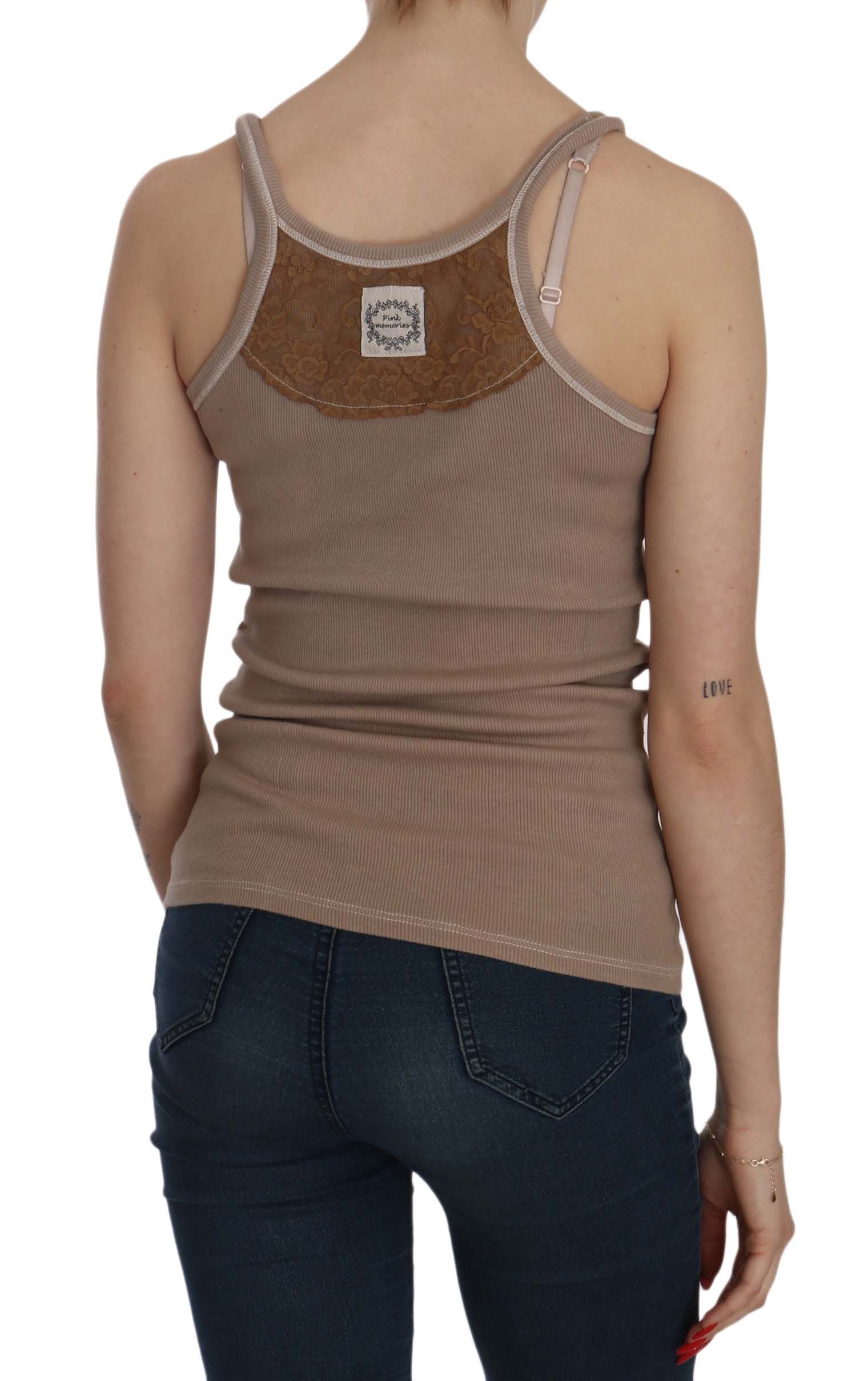 PINK MEMORIES Brown Sleeveless Spaghetti Strap Tank Blouse $254.00 PINK MEMORIES Luzworld