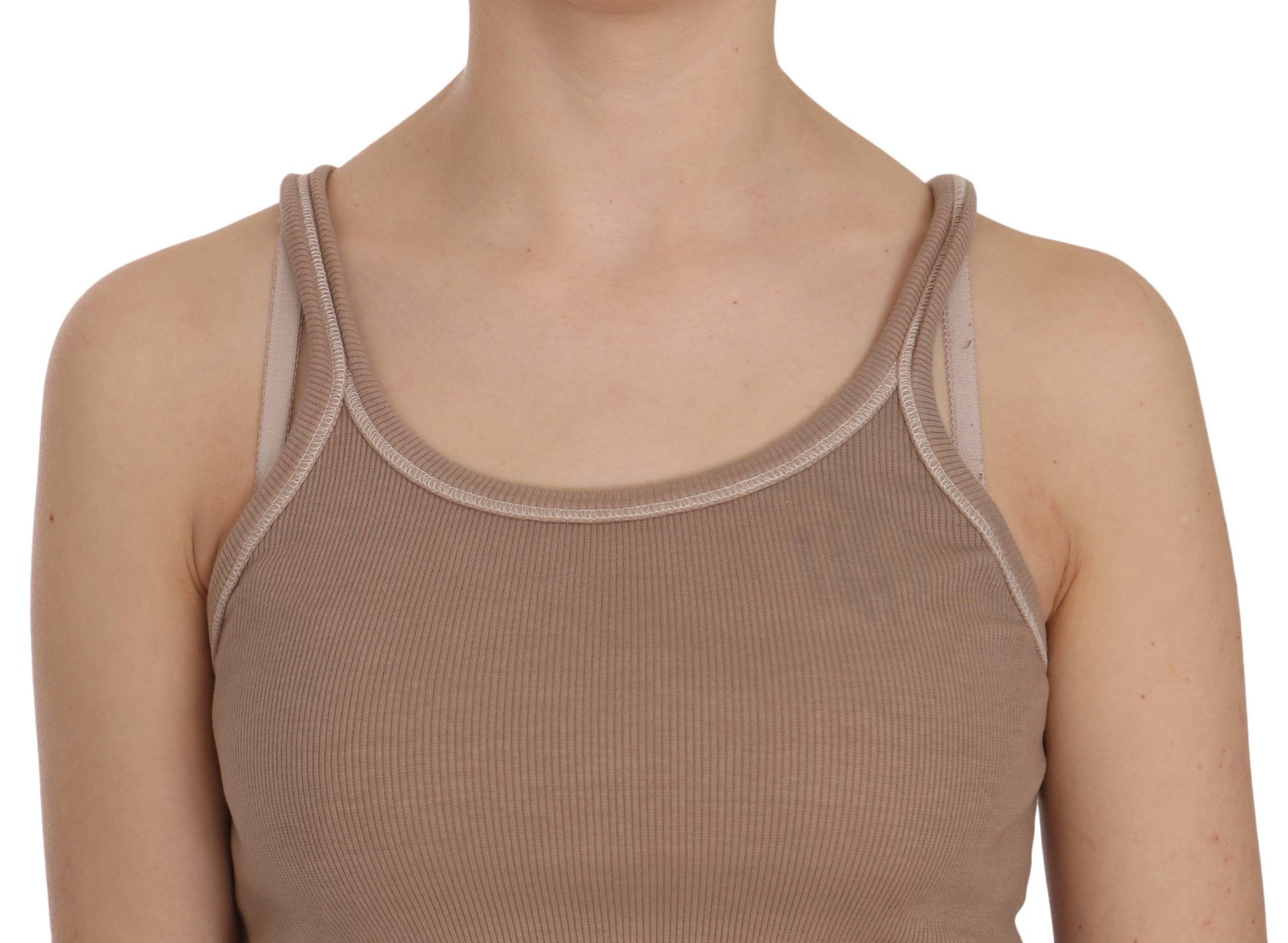 PINK MEMORIES Brown Sleeveless Spaghetti Strap Tank Blouse $254.00 PINK MEMORIES Luzworld