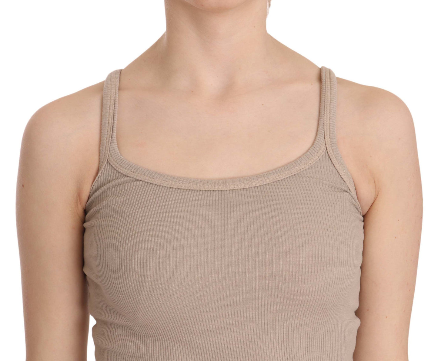 PINK MEMORIES Brown Sleeveless Spaghetti Strap Top Blouse $244.00 PINK MEMORIES Luzworld