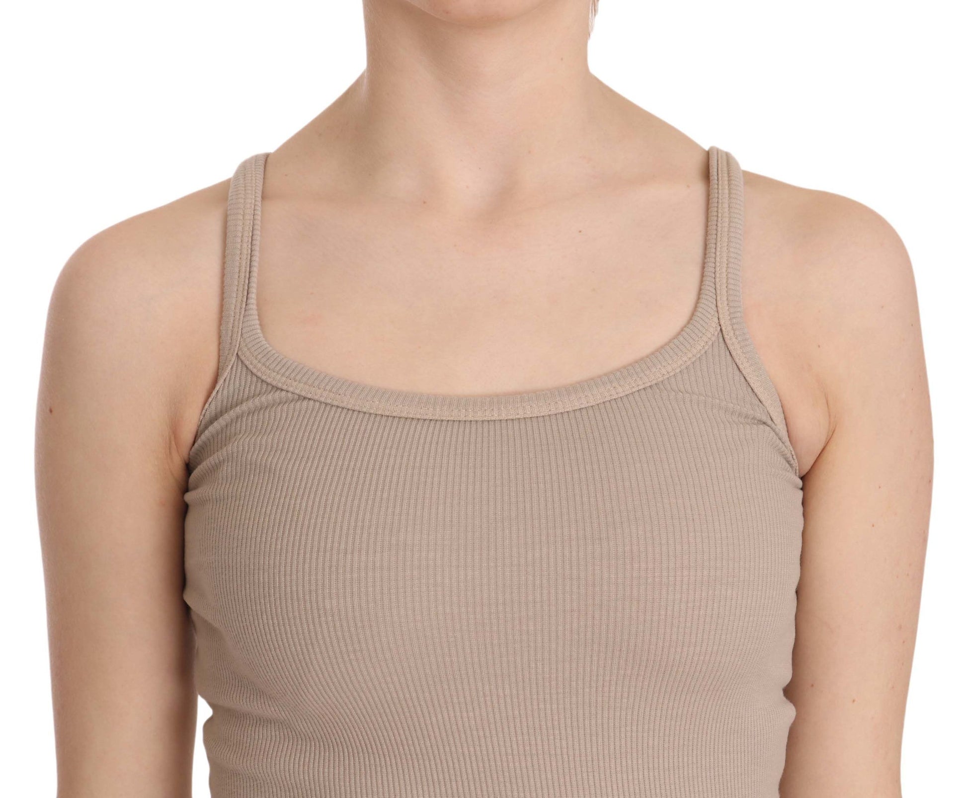 PINK MEMORIES Brown Sleeveless Spaghetti Strap Top Blouse $244.00 PINK MEMORIES Luzworld