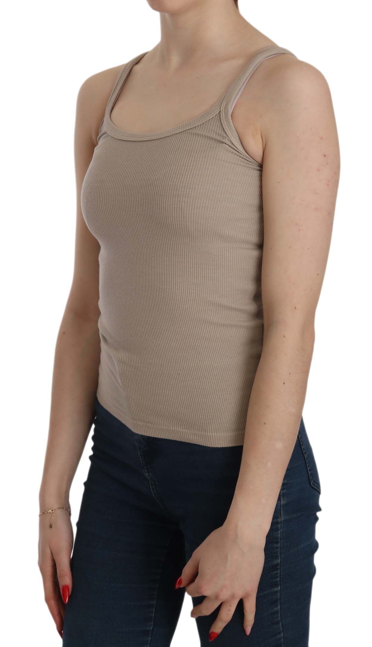 PINK MEMORIES Brown Sleeveless Spaghetti Strap Top Blouse $244.00 PINK MEMORIES Luzworld