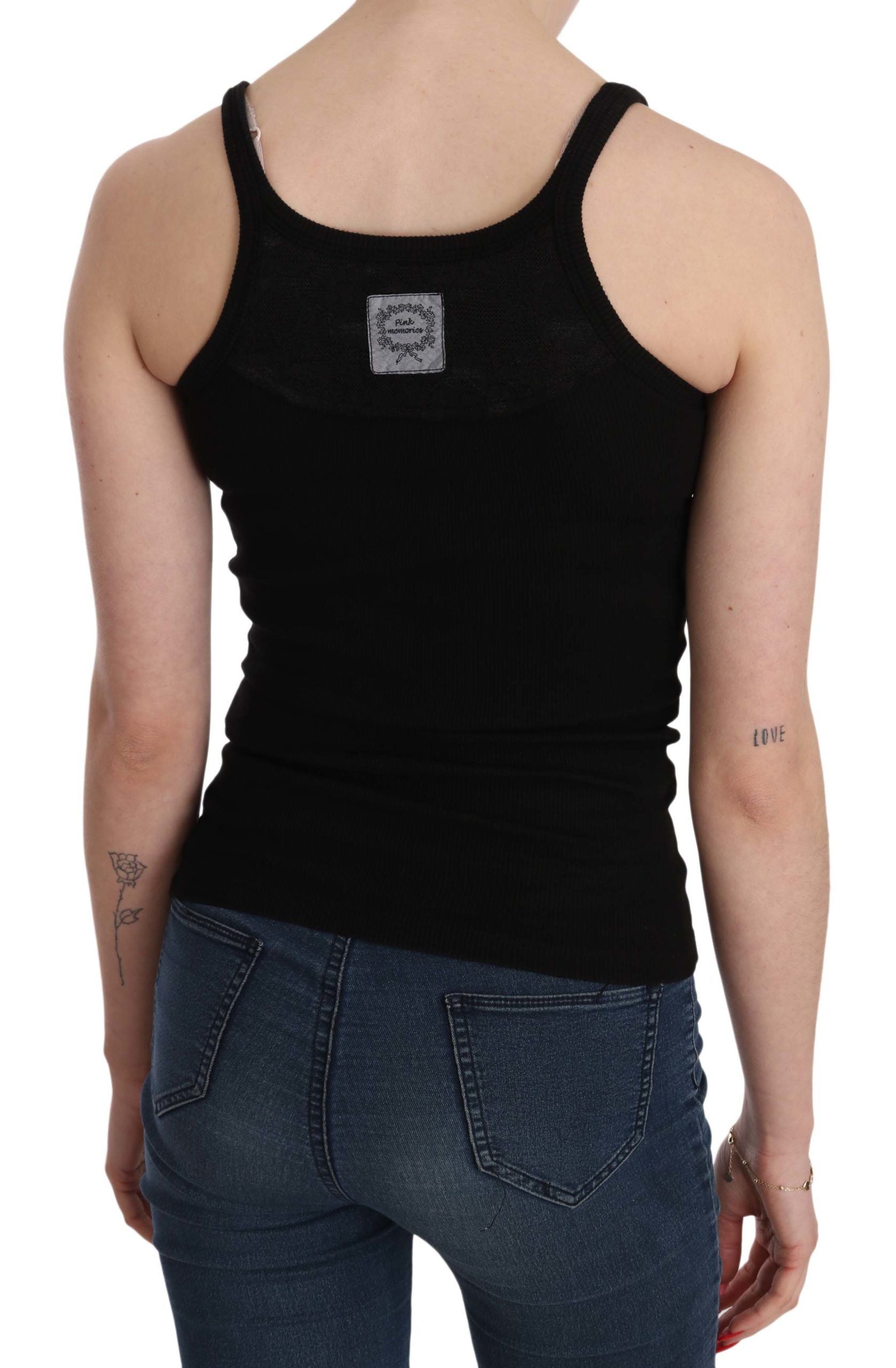 PINK MEMORIES Black Sleeveless Spaghetti Strap Blouse $254.00 PINK MEMORIES Luzworld