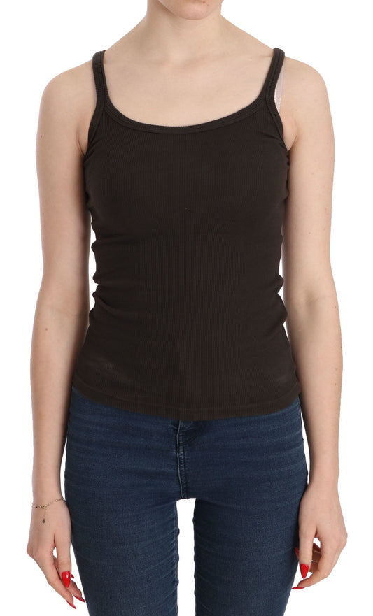 PINK MEMORIES Dark Brown Sleeveless Spaghetti Strap Blouse $254.00 PINK MEMORIES Luzworld