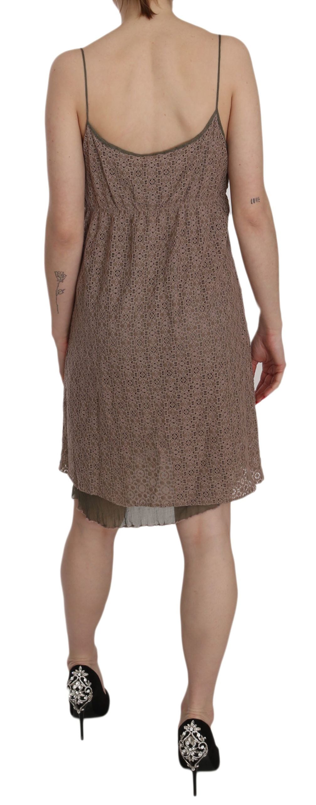 PINK MEMORIES Cotton Green Spaghetti Strap A-line Mini Dress $548.00 PINK MEMORIES Luzworld