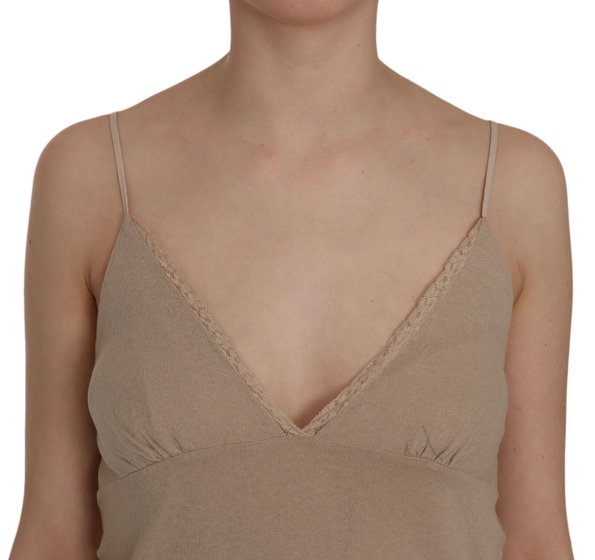 PINK MEMORIES Beige Lace Spaghetti Strap Mini Cotton Dress $548.00 PINK MEMORIES Luzworld