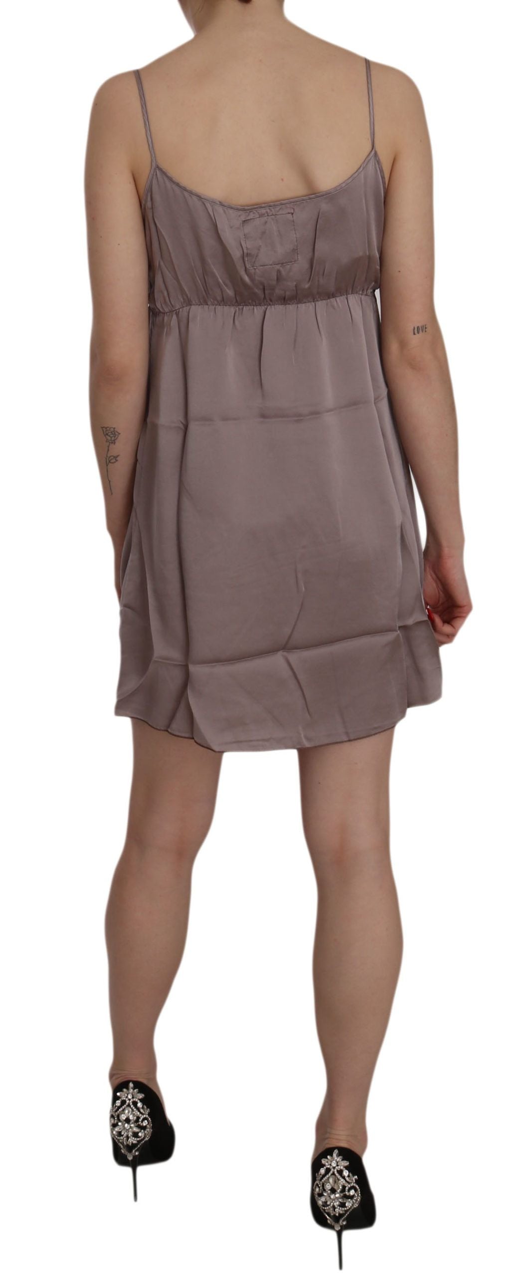 PINK MEMORIES Purple Spaghetti A-line Mini Silk Dress $548.00 PINK MEMORIES Luzworld
