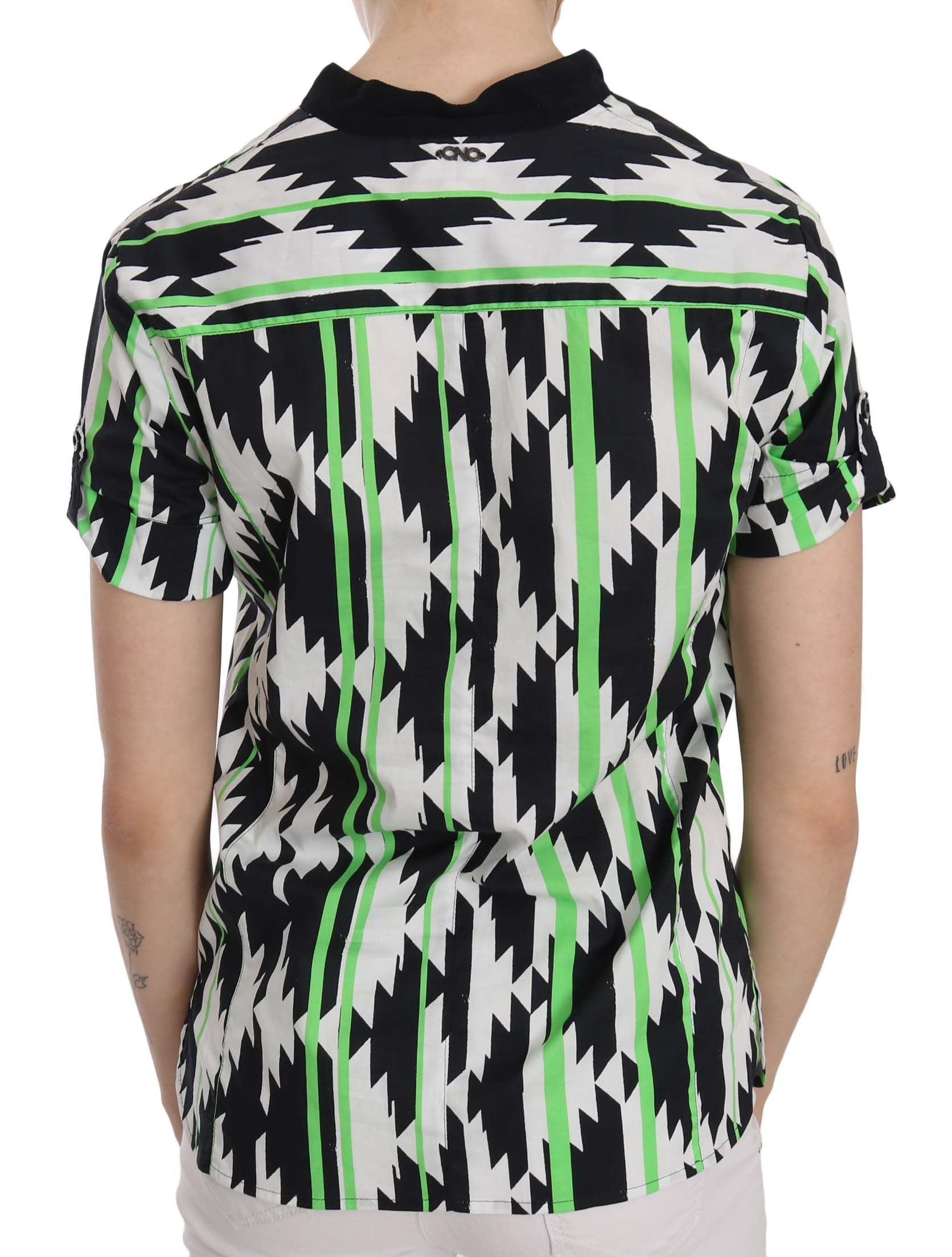 Costume National Multi Color Plunging Top Blouse $246.00 Costume National Luzworld