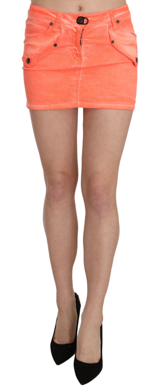 PLEIN SUD Orange Cotton Stretch Casual Mini Skirt $502.00 PLEIN SUD Luzworld