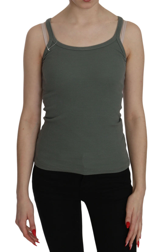 PINK MEMORIES Green Spaghetti Strap Slim Fit Casual Tank Top Blouse $246.00 PINK MEMORIES Luzworld