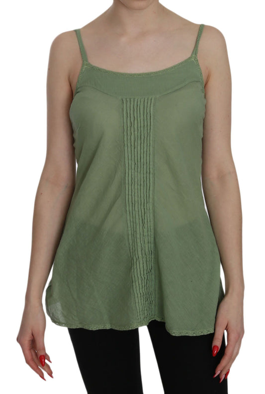 PINK MEMORIES Green Silk Spaghetti Strap Tank Top Blouse $246.00 PINK MEMORIES Luzworld