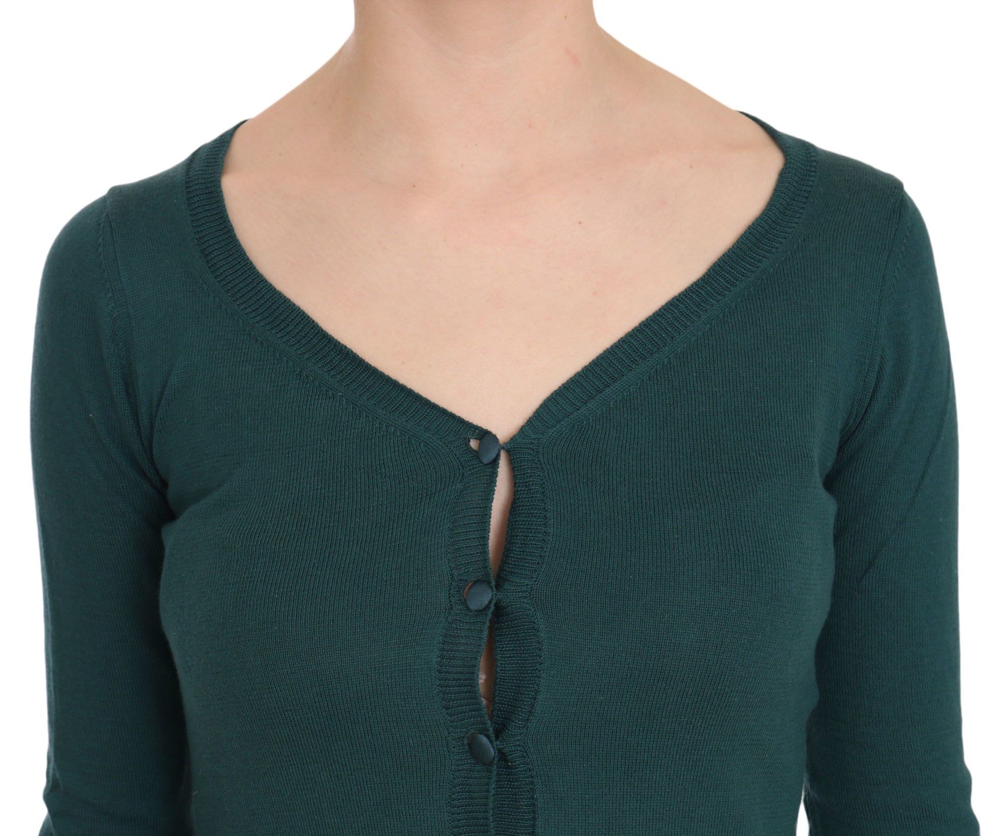 PINK MEMORIES Blue Green Cotton 3/4 Sleeve Cardigan Top Blouse $548.00 PINK MEMORIES Luzworld