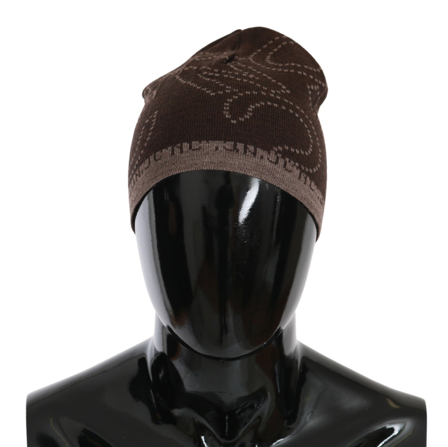 Costume National Beanie Brown Wool Blend Branded Hat $194.00 Costume National Luzworld