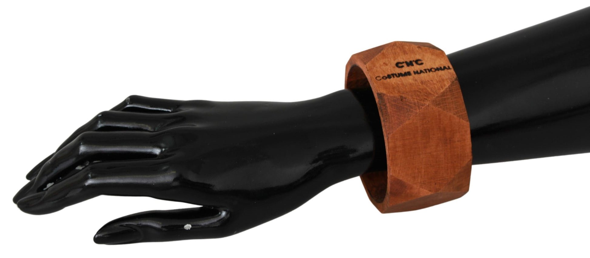 Costume National Brown Wooden Branded Bracelet $205.00 Costume National Luzworld