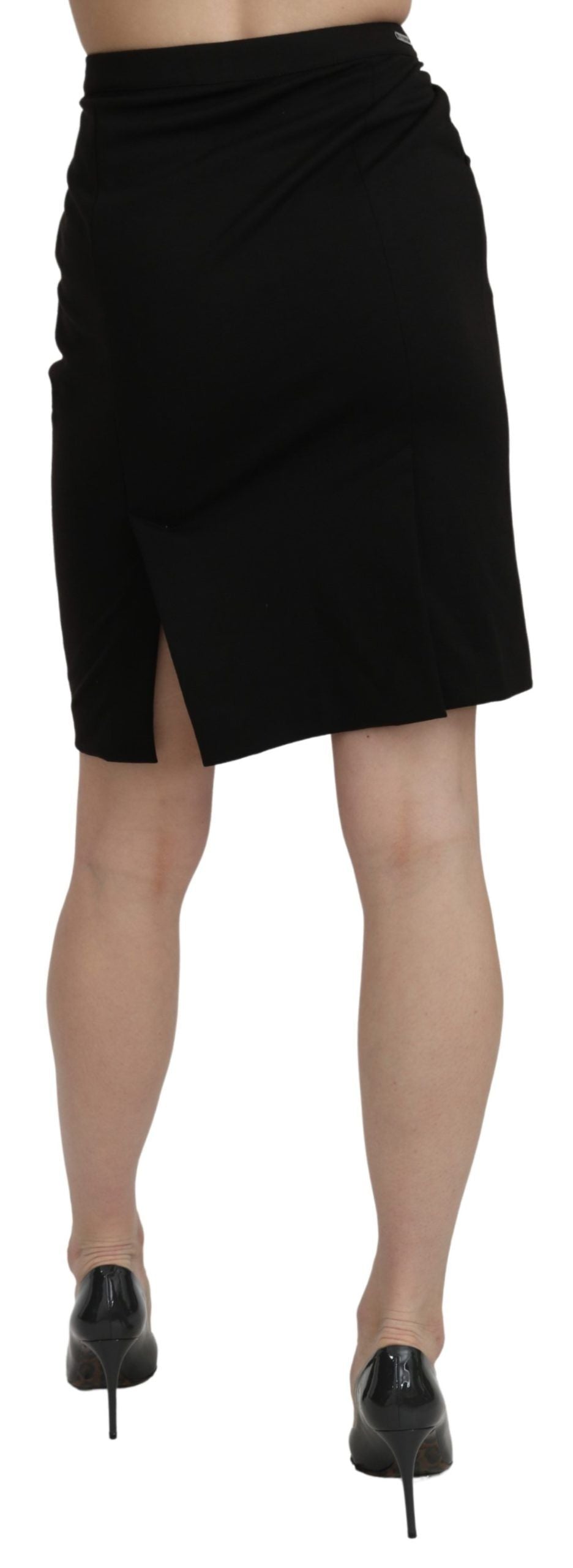 GF Ferre Black High Waist Pencil Cut Knee Length Formal Skirt $638.00 GF Ferre Luzworld