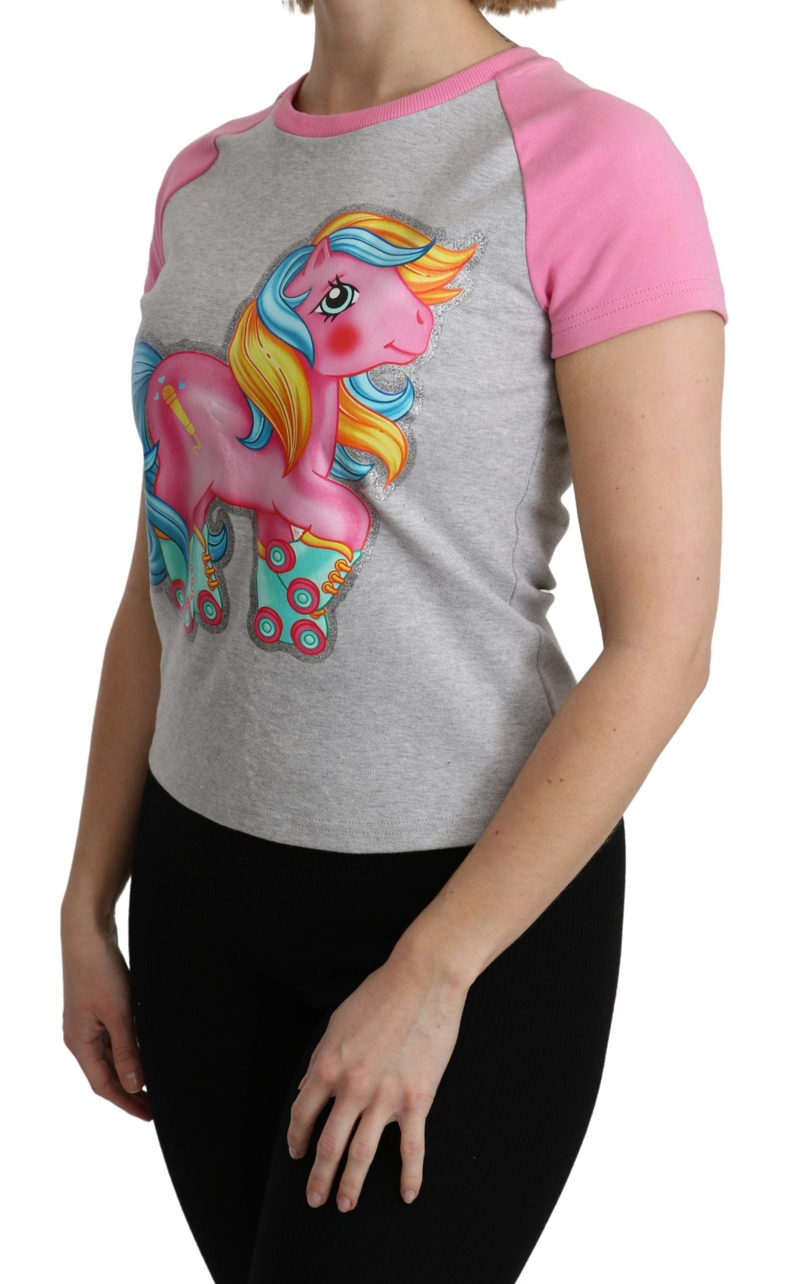 Moschino Gray and pink Cotton T-shirt My Little Pony Top $502.00 Moschino Luzworld