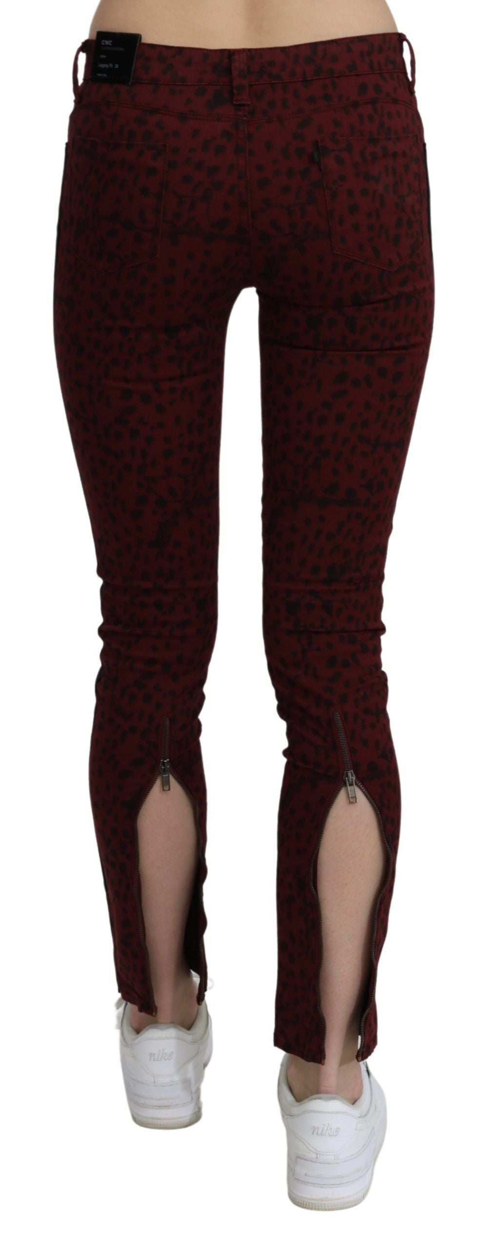 Costume National Dark Red Mid Waist Slim Fit Cotton Jeans $502.00 Costume National Luzworld
