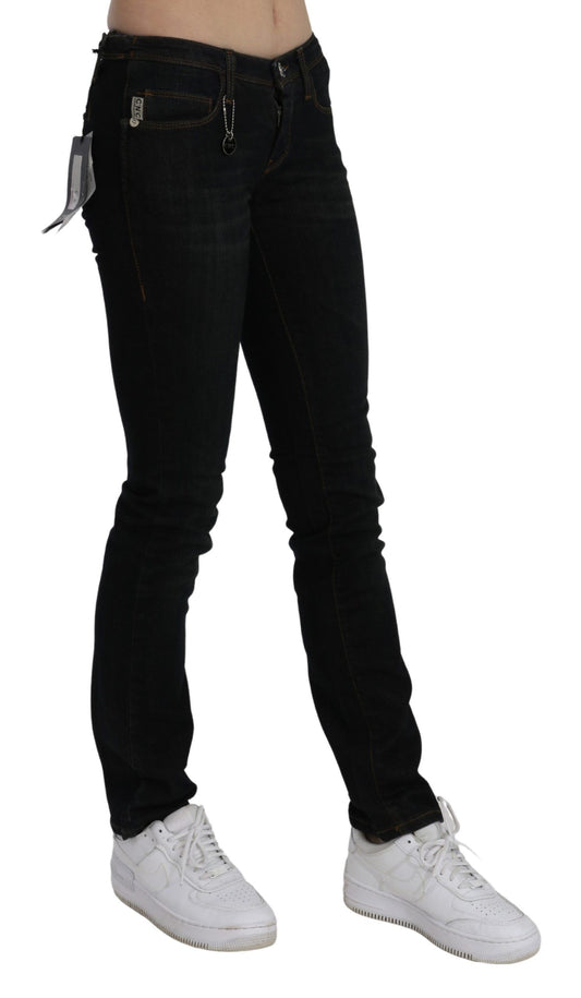 Costume National Black Mid Waist Skinny Denim Cotton Jeans $502.00 Costume National Luzworld