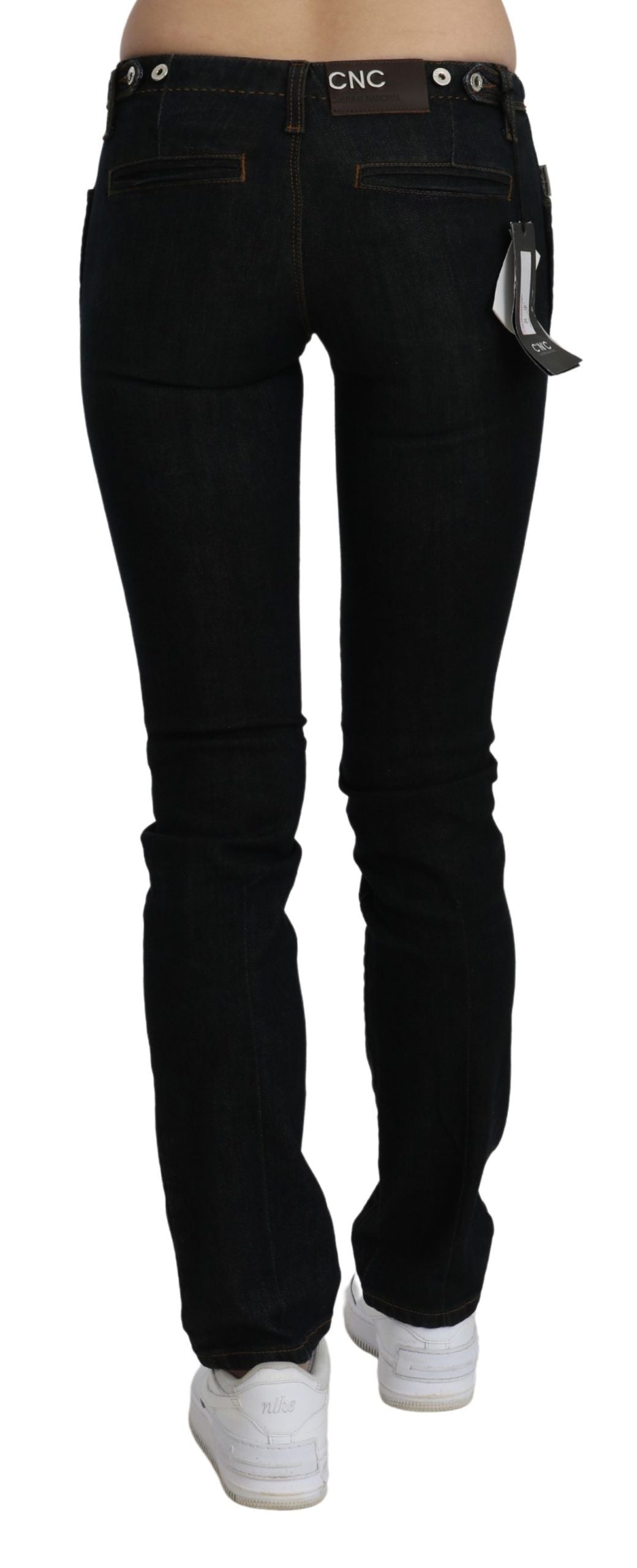 Costume National Black Mid Waist Skinny Denim Cotton Jeans $502.00 Costume National Luzworld