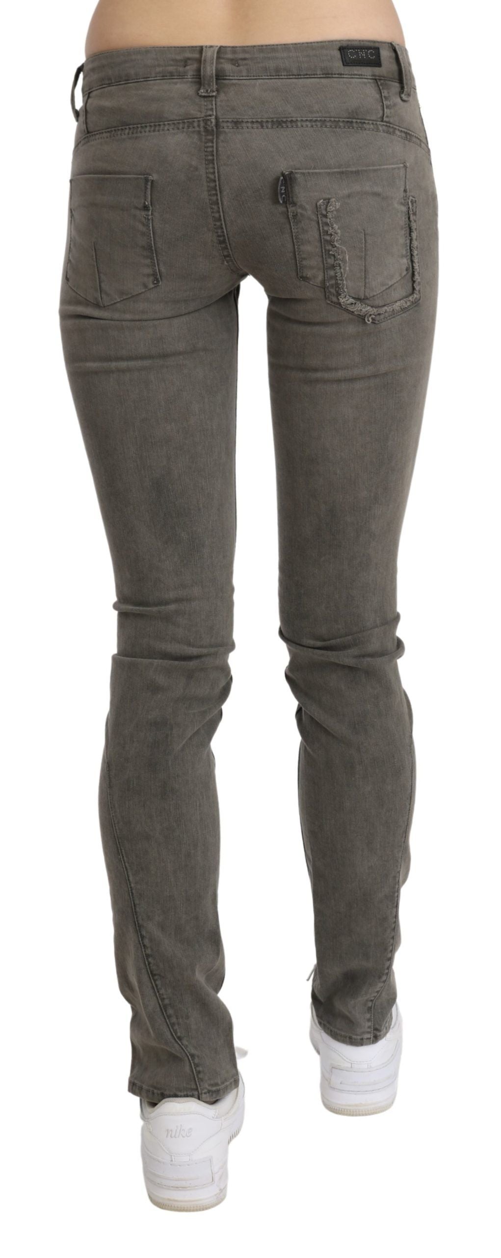 Costume National Gray Low Waist Skinny Denim Cotton Jeans $656.00 Costume National Luzworld