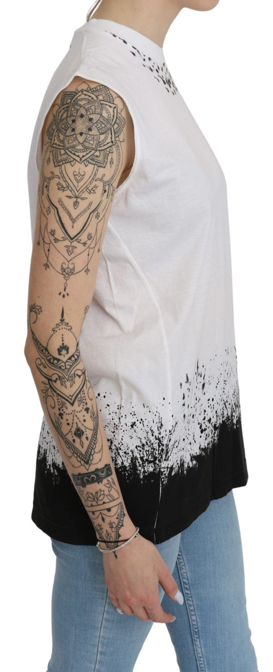 Dsquared² White Sleeveless T-shirt Tank Cotton Top $760.00 Dsquared² Luzworld