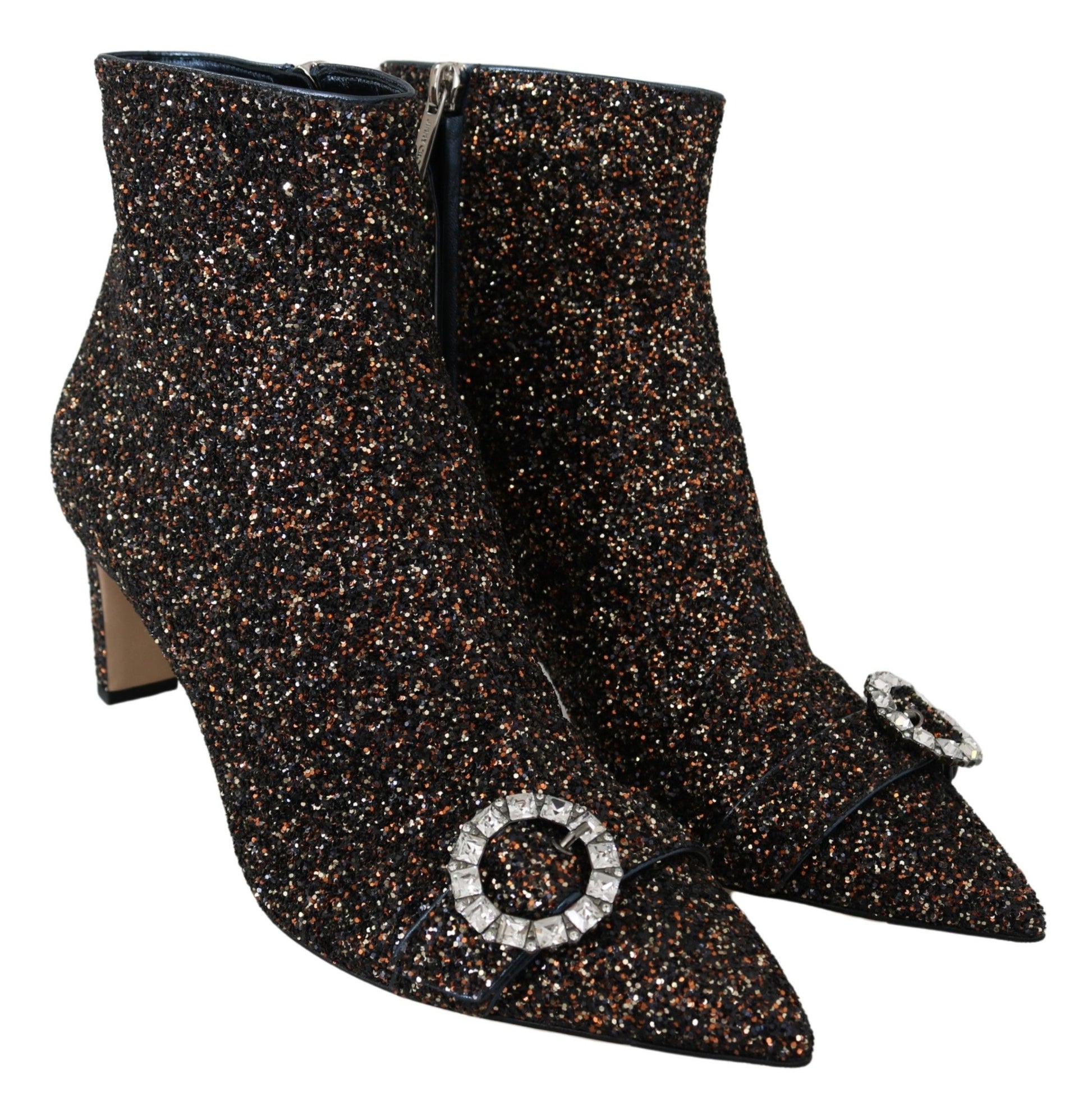 Jimmy Choo Amethyst Mix Hanover Heeled Glitter Boots $1812.00 Jimmy Choo Luzworld