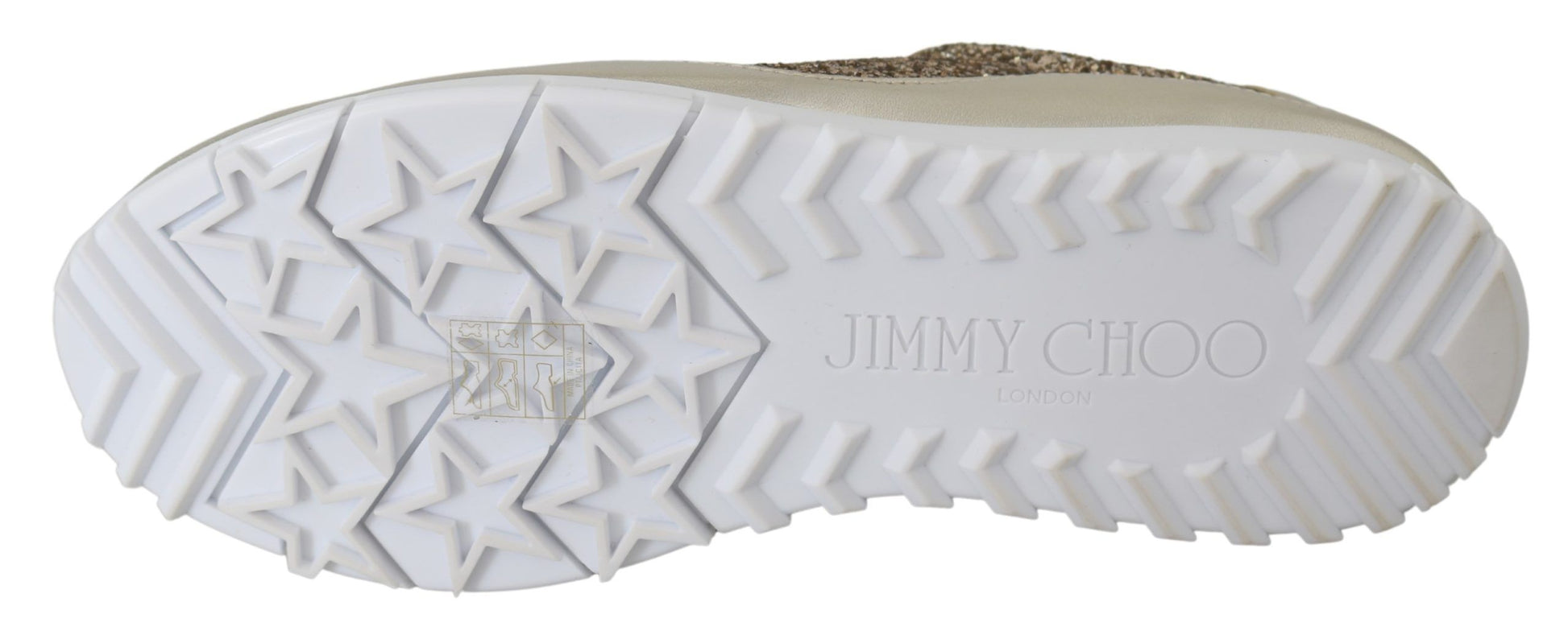 Jimmy Choo Antique Gold Glitter Leather Sneakers $987.00 Jimmy Choo Luzworld