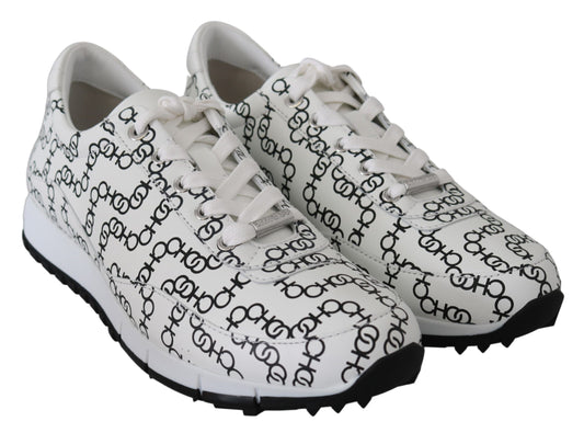 Jimmy Choo Elegant Monochrome Leather Sneakers $945.00 Jimmy Choo Luzworld
