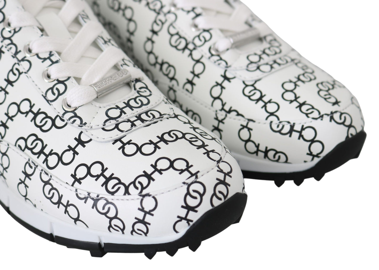 Jimmy Choo Elegant Monochrome Leather Sneakers $945.00 Jimmy Choo Luzworld