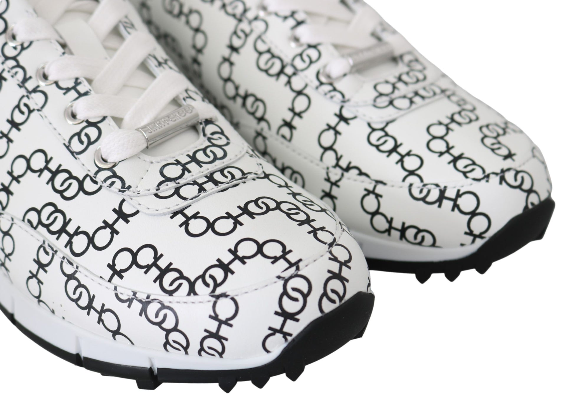 Jimmy Choo Elegant Monochrome Leather Sneakers $945.00 Jimmy Choo Luzworld