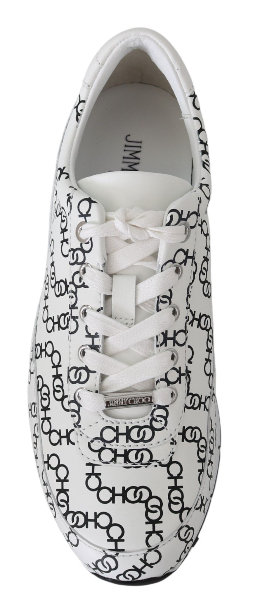 Jimmy Choo Elegant Monochrome Leather Sneakers $945.00 Jimmy Choo Luzworld
