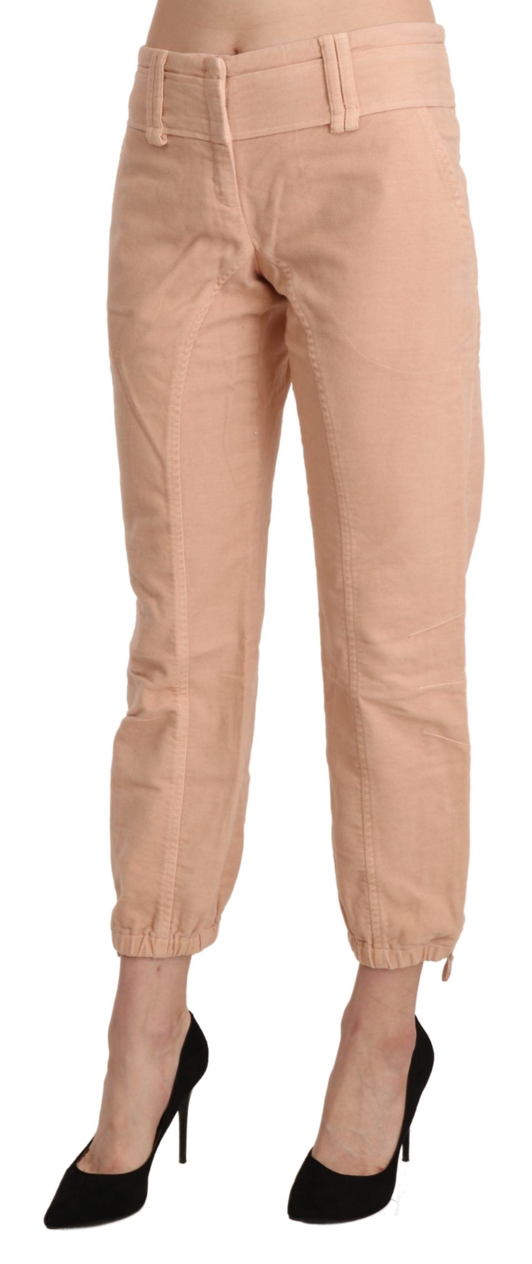 Ermanno Scervino Beige Mid Waist Cropped Cotton Trouser Pants $992.00 Ermanno Scervino Luzworld