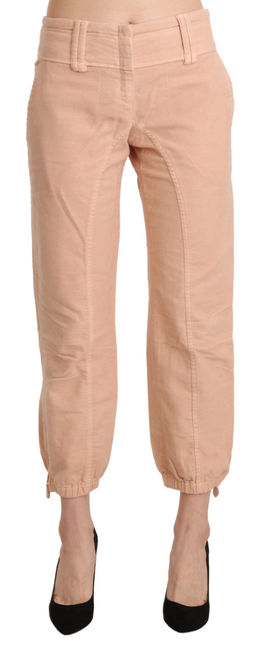 Ermanno Scervino Beige Mid Waist Cropped Cotton Trouser Pants $992.00 Ermanno Scervino Luzworld