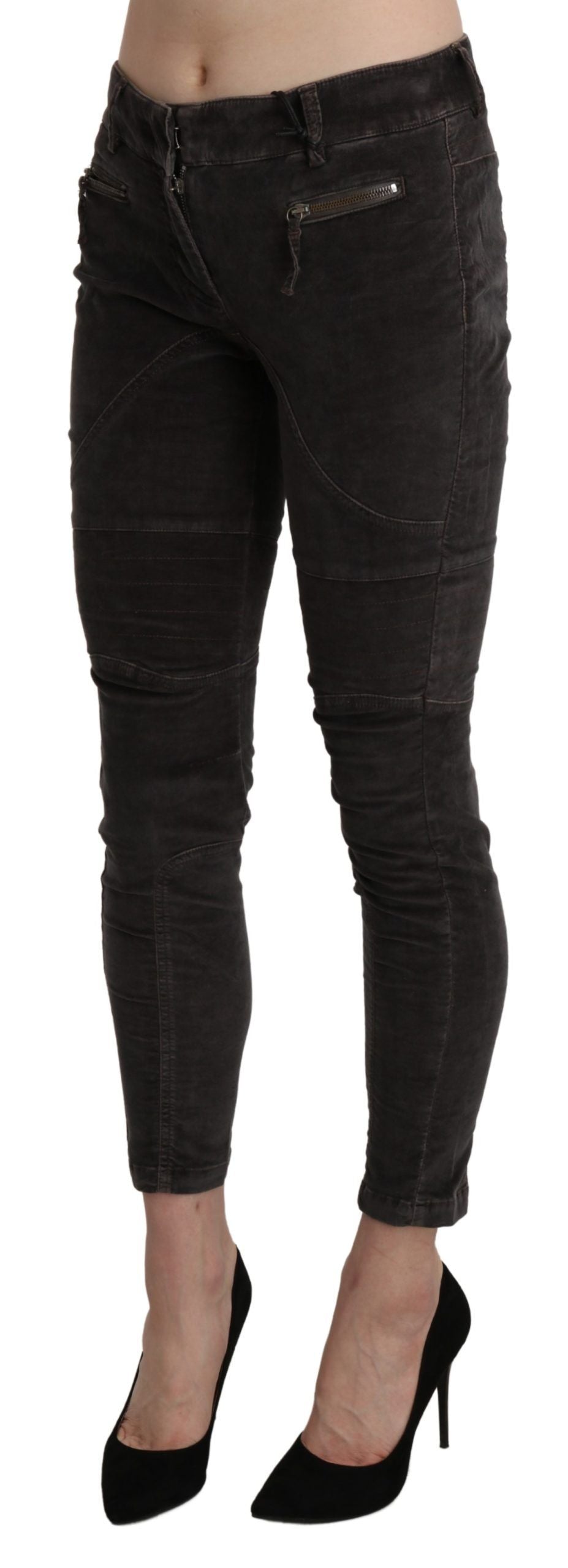 Ermanno Scervino Brown Velvet Capri Cropped Cotton Pants $1276.00 Ermanno Scervino Luzworld