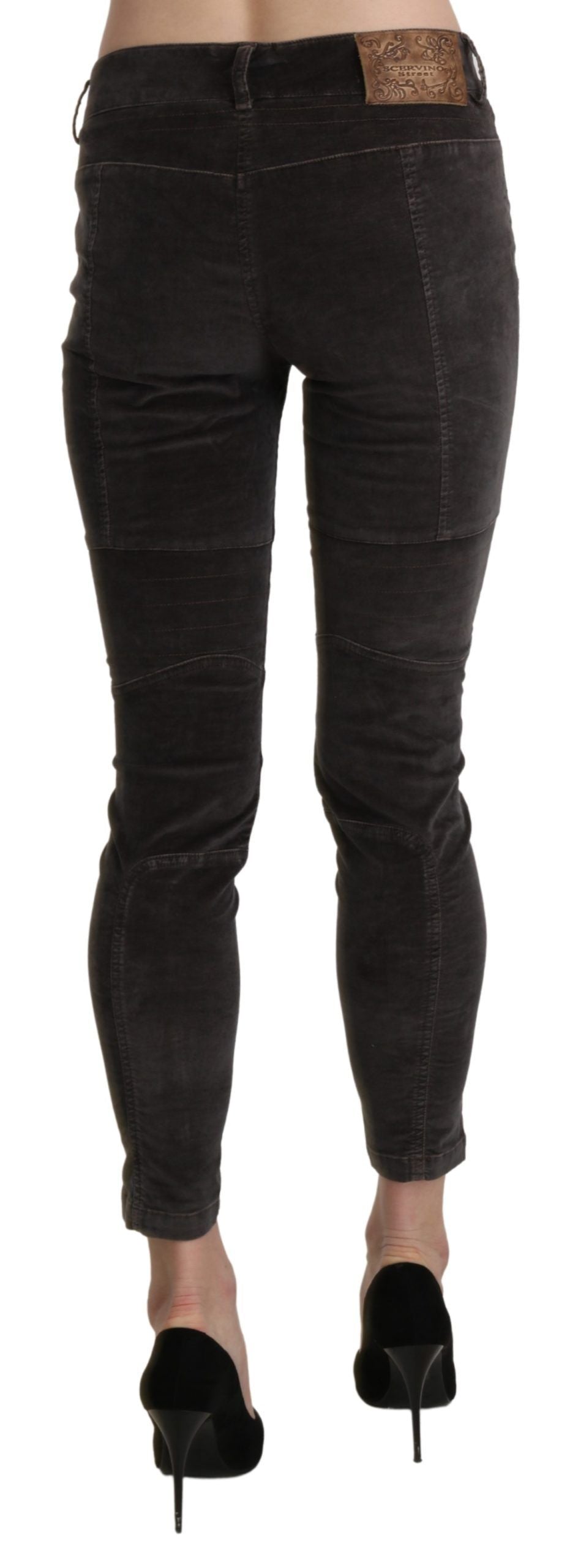 Ermanno Scervino Brown Velvet Capri Cropped Cotton Pants $1276.00 Ermanno Scervino Luzworld