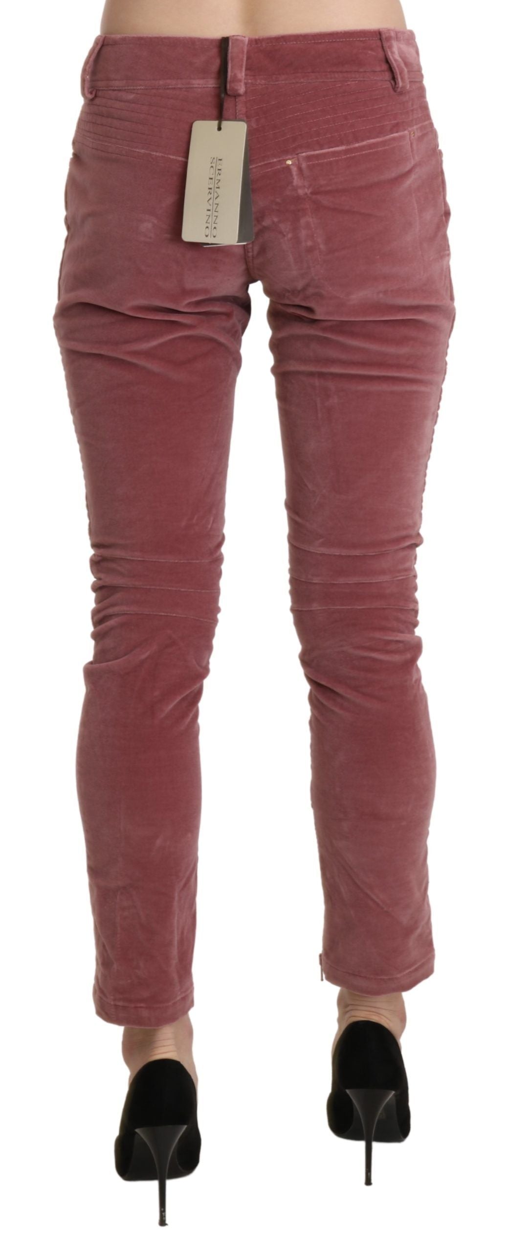 Ermanno Scervino Red Mid Waist Skinny Cotton Pants $992.00 Ermanno Scervino Luzworld