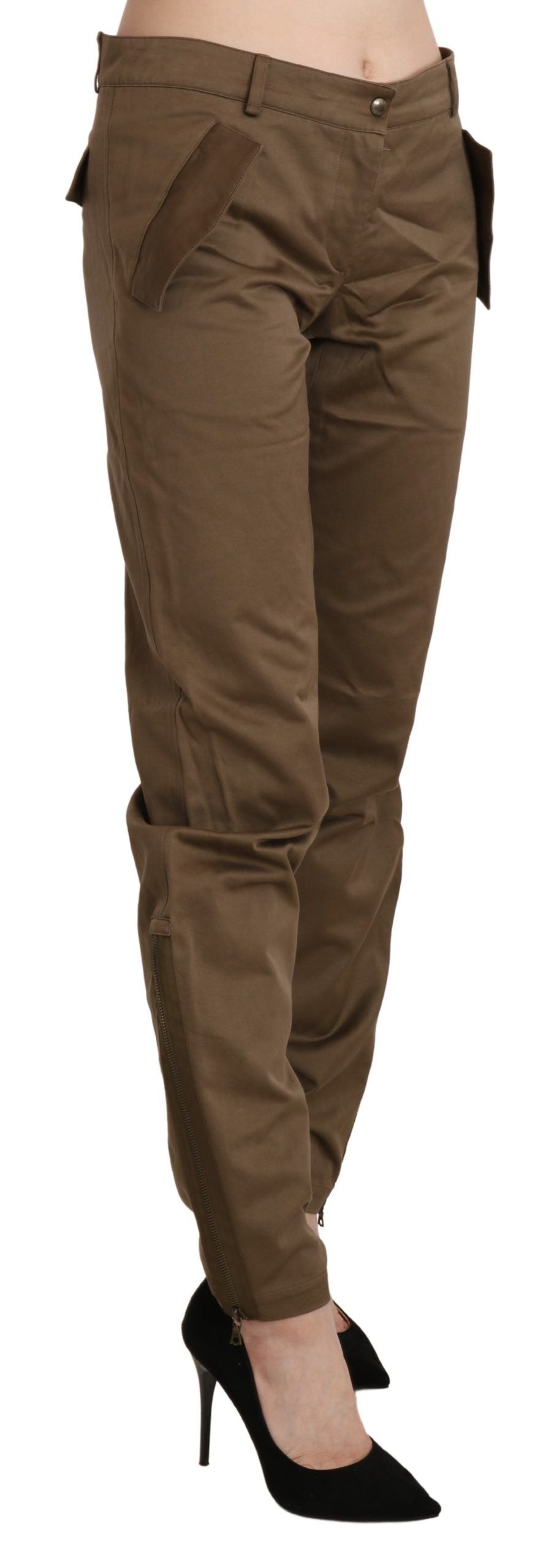 Ermanno Scervino Brown Mid Waist Straight Cotton Pants $772.00 Ermanno Scervino Luzworld