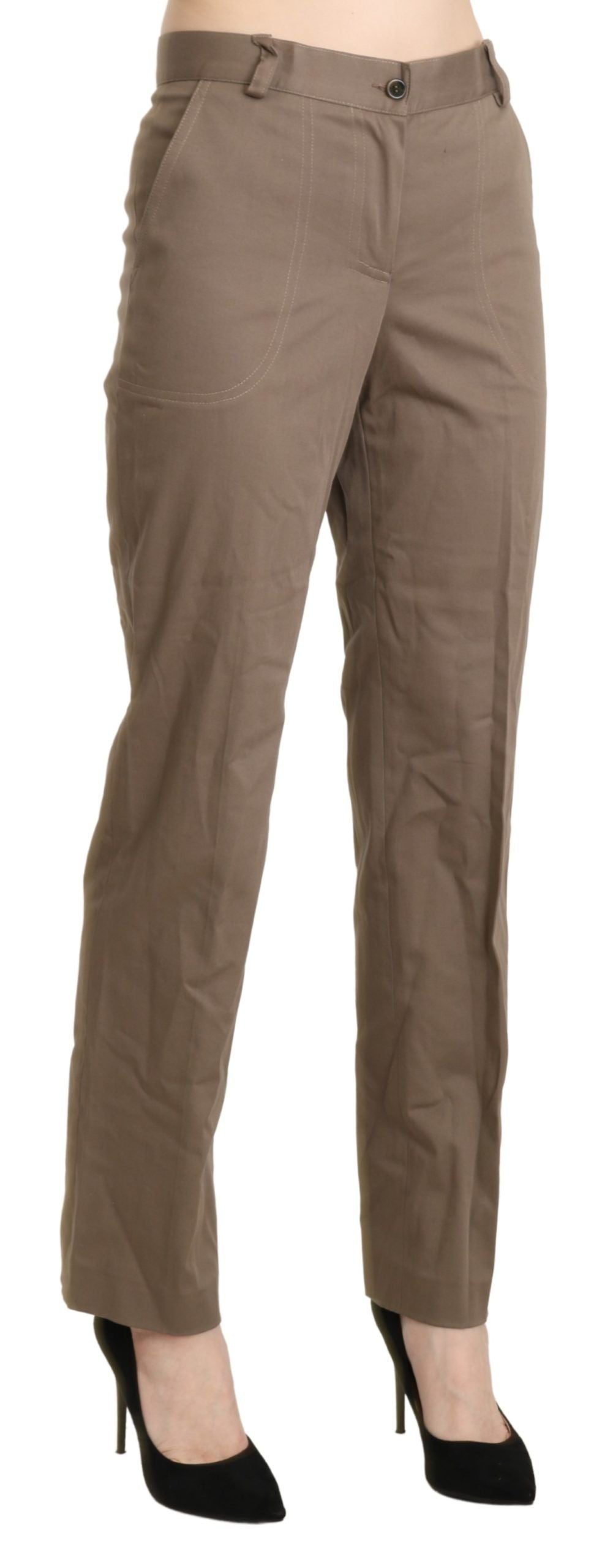 BENCIVENGA Brown High Waist Straight Dress Trouser Pants $555.00 BENCIVENGA Luzworld