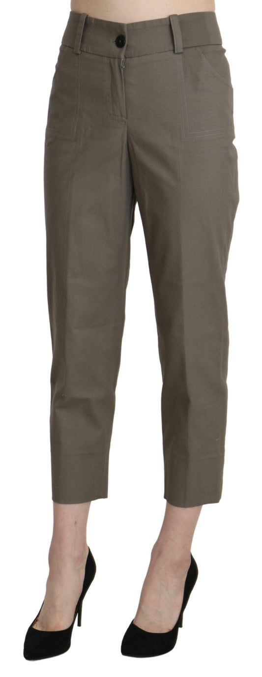 BENCIVENGA Gray High Waist Cropped Dress Trouser Pants $555.00 BENCIVENGA Luzworld