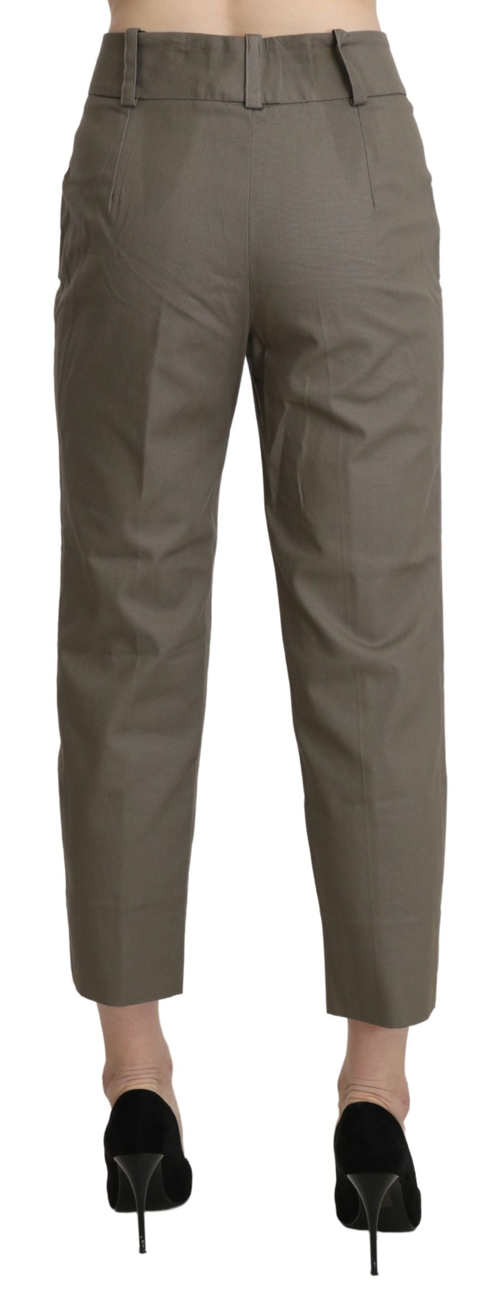BENCIVENGA Gray High Waist Cropped Dress Trouser Pants $555.00 BENCIVENGA Luzworld