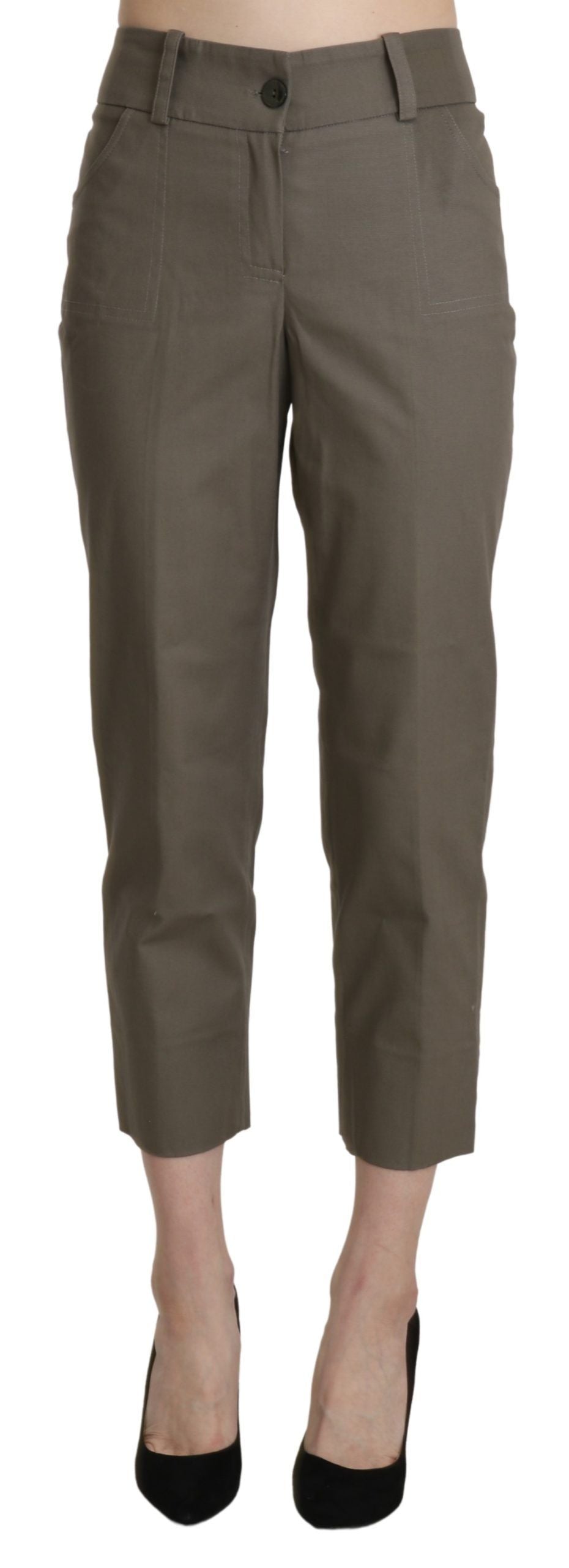 BENCIVENGA Gray High Waist Cropped Dress Trouser Pants $555.00 BENCIVENGA Luzworld