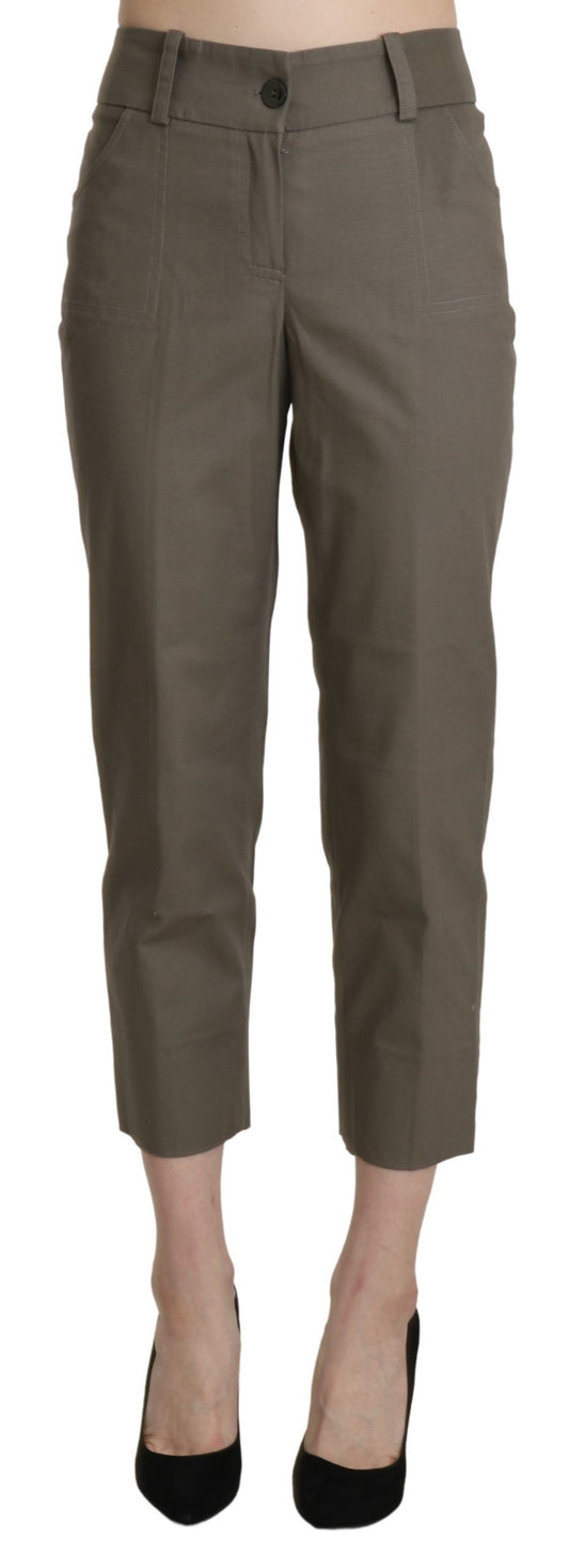 BENCIVENGA Gray High Waist Cropped Dress Trouser Pants $555.00 BENCIVENGA Luzworld